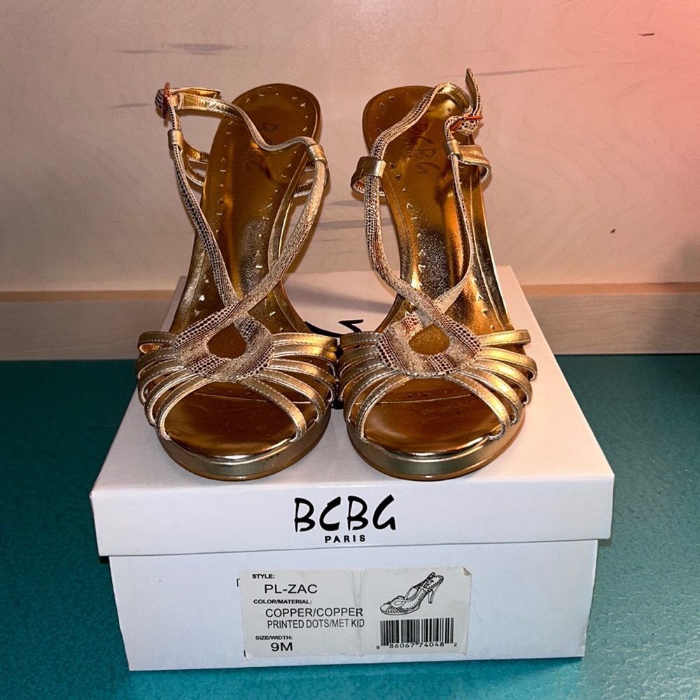 Gold sandal heels